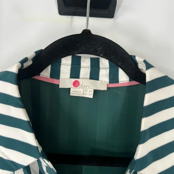 Boden Mallory Midi Shirt Dress Striped 3/4 Sleeves - Picture 4 of 10